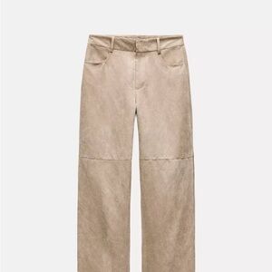 Zara Tan Wide-Leg Pants
